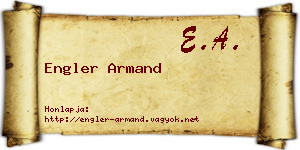 Engler Armand névjegykártya